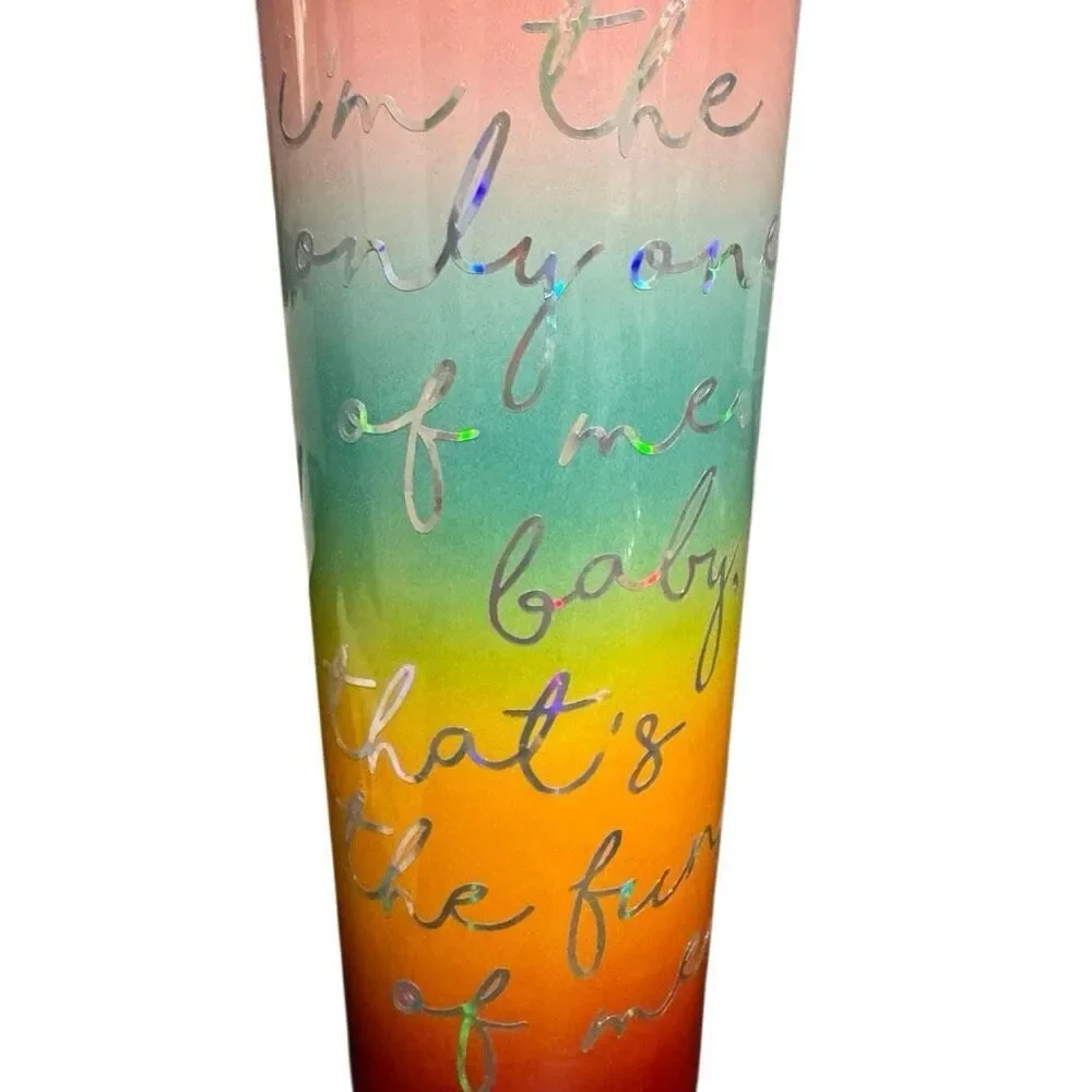 Starbucks Stainless Steel Rainbow Ombré Tumbler Venti 24 oz Iridescent Holograph